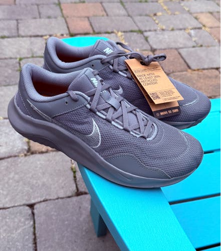 Mens Nike Legend Essential 3 Next Nature Workout Sneakers Light Smoke Grey Sz 9