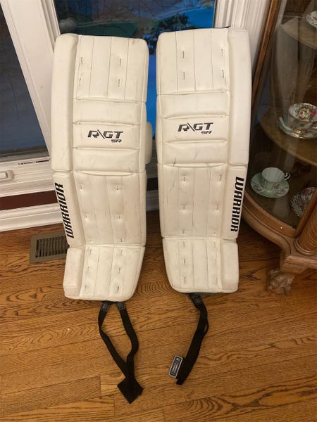 White Senior 35" Warrior Ritual GT Goalie Leg Pads β Available only in ππππ.πππππ