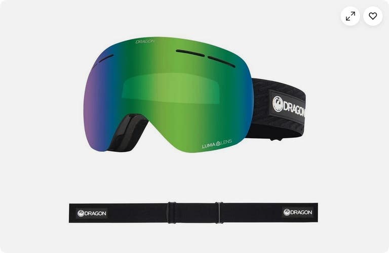 Dragon Unisex X1S Snow Sport Goggle - Icon  Lumalens Green Ion Lens