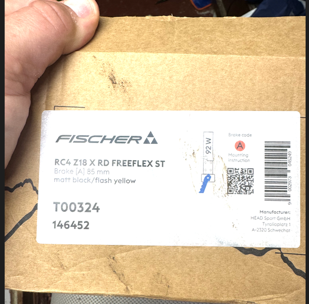 Fischer Racing RC4 Z18 FreeFlex Ski Bindings 85 mm Brake Width Max Din 18 (New)