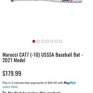 Used MAYBE TWICE!! Marucci CAT 7 MSBC7X10 USSSA 2 3/4" Barrel Bat 30" -10 Drop 11506-S000242702