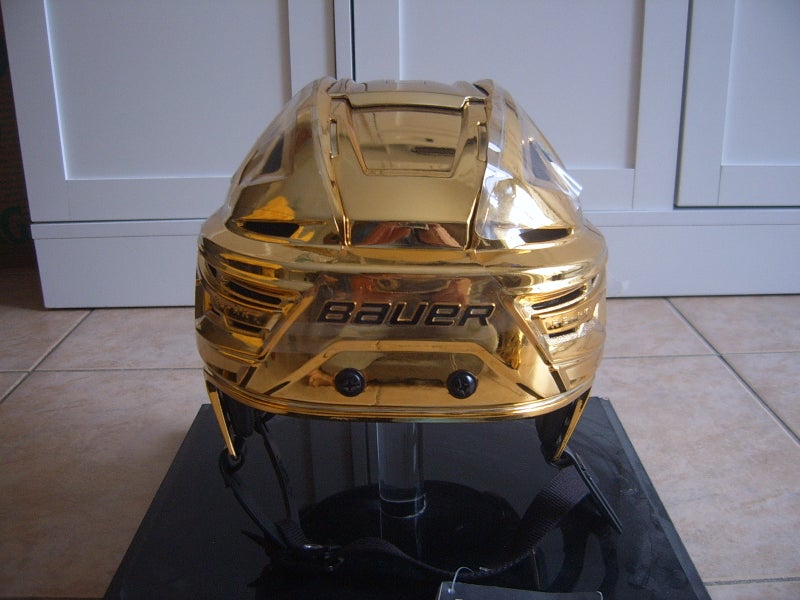 Brand New Pro Stock Vegas Golden Knights Bauer Re-Akt 150 Gold Helmet sz Large