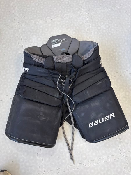 Black Intermediate Large Bauer Hockey Goalie Pants (Used)