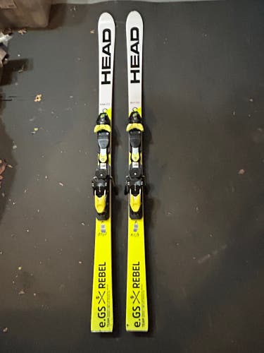 Used Unisex HEAD 166 cm Racing World Cup Rebels e-GS RD Skis With Bindings Max Din 11
