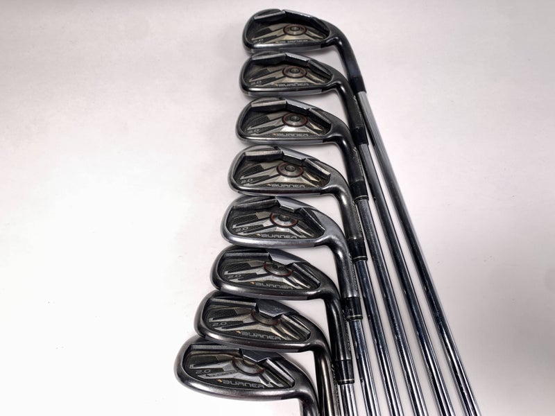 TaylorMade Burner 2.0 Iron Set 4-PW+GW+SW 85g Stiff Steel Mens RH No 9 iron