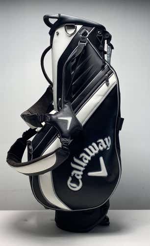 Callaway Staff Stand Bag Black/White 4-Way Divide Dual Strap Golf Bag