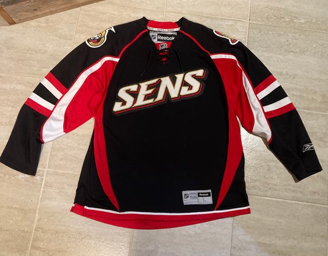 Ottawa Senators “Sens” Black alternate Reebok Jersey L