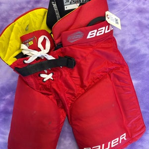 Red Junior Small Bauer Supreme 3S Hockey Pants (Used)