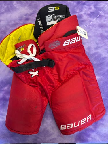 Red Junior Small Bauer Supreme 3S Hockey Pants (Used)