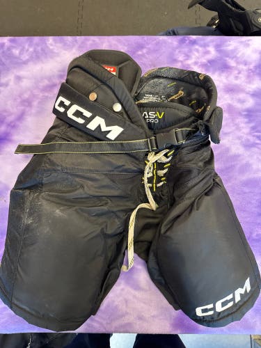 Black Senior Small CCM Tacks AS-V Pro Hockey Pants (Used)