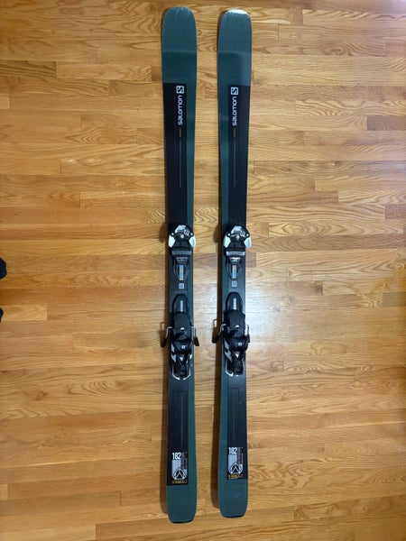 Men's 2022 All Mountain 182 cm Salomon Stance 90 Skis With Warden 13 Bindings Max Din 13 (Used)