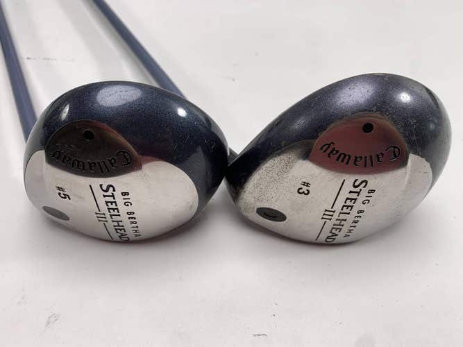 Callaway Steelhead III 3 & 5 Fairway Wood Set 15* 18* System III Ladies RH