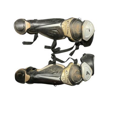 Used Easton MAKO BLK/GREY SHIN GUARDS Catchers Leg Guards Black Adult 11834-S000041186