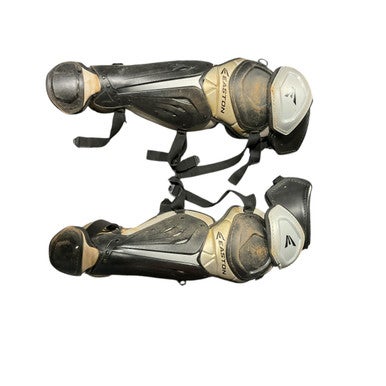 Used Easton MAKO BLK/GREY SHIN GUARDS Catchers Leg Guards Black Adult 11834-S000041186