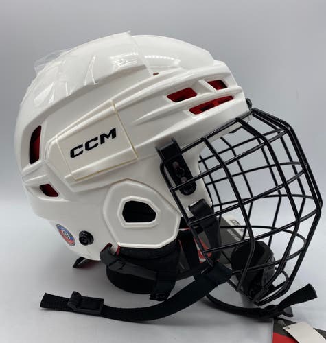NEW CCM Tacks 70 Helmet Combo, White, Medium