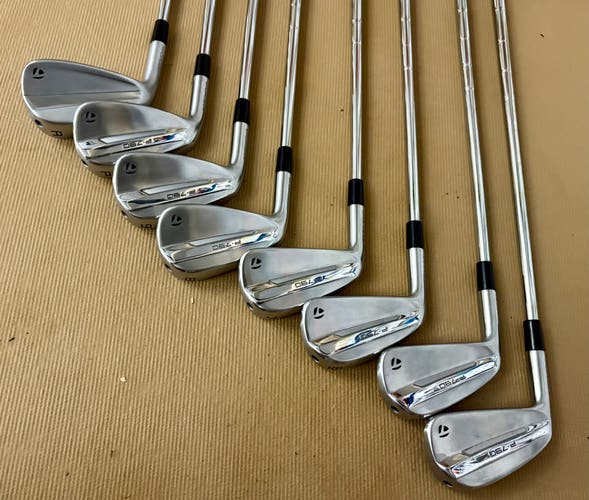 Men's 2025 TaylorMade P-790 Left Hand Iron Set Stiff Flex (8 Clubs) #4 - #9, PW, GW Steel Shaft (Use