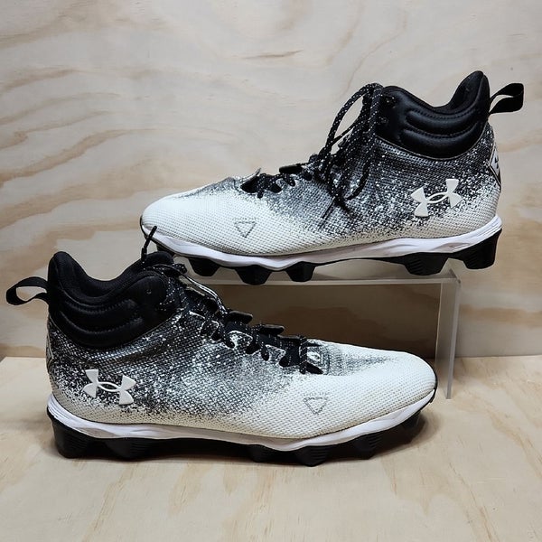 Under Armour UA Locked Down Black White Football Cleats Men 13 Athletic Shoe