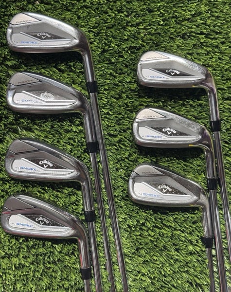 RH Callaway Paradym Ai Smoke HL Iron Set 5-PW+AW Elevate MPH Regular Flex Steel