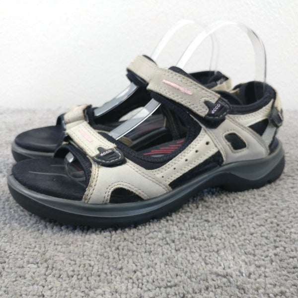 Ecco Yucatan Sandals Offroad Womens Size 40 EU Shoes Gray White Leather Hiking