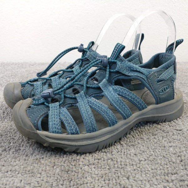 Keen Whisper Womens Size 6 Sandals Blue Bungee Cord Water Shoes Slingback