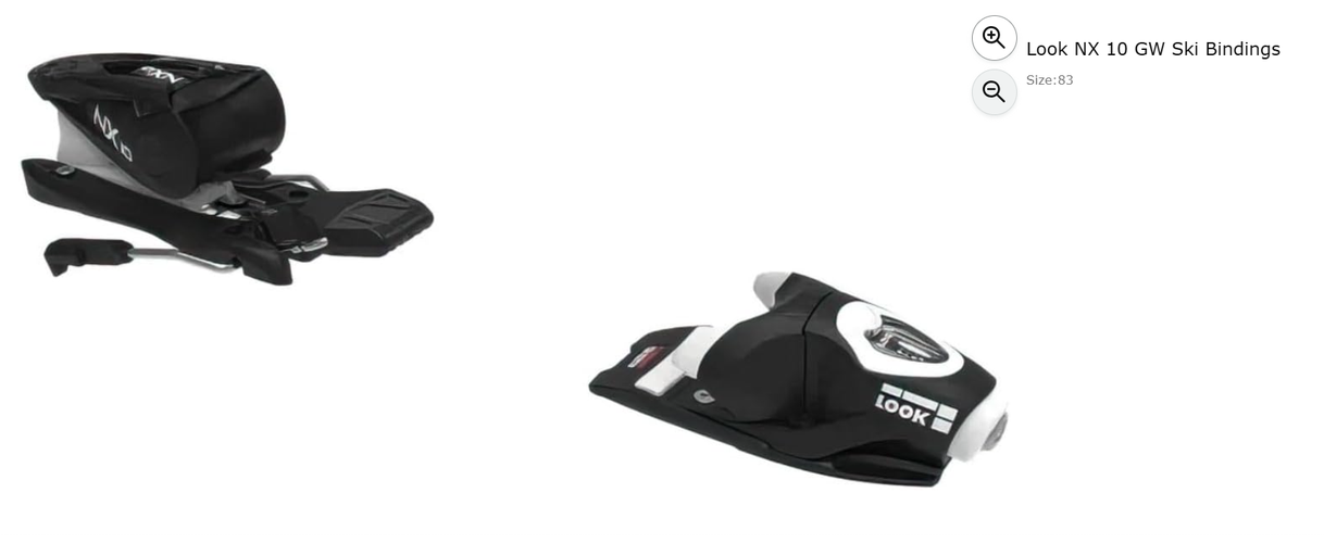 Look NX 10 GW Ski Bindings 83 mm Brake Width Max Din 10 (New)