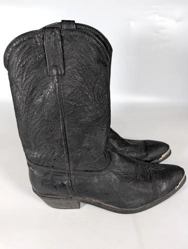 American West Men's Black Leather Cowboy Western Boots 68610 Size: 13D USA MADE