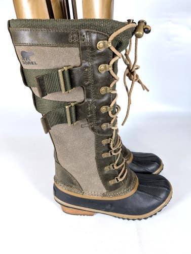 Sorel Conquest Carly II Tall Winter Snow Boots Waterproof Leather Size: 7