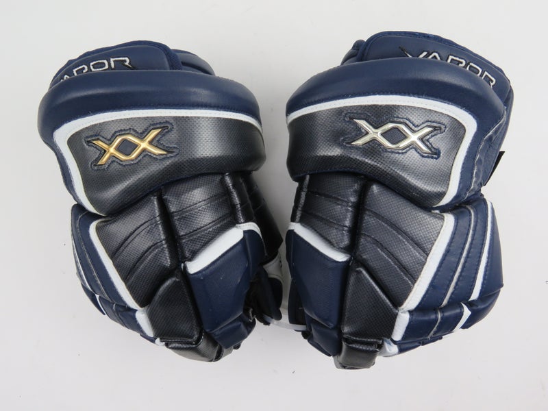 Nike Bauer Vapor 20 XX Leather Navy Blue Ice Hockey Player Gloves Size 14"