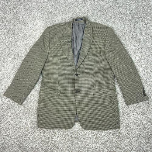 Ralph Ralph Lauren Blazer Mens 44R Brown Black Houndstooth Wool Sport Jacket