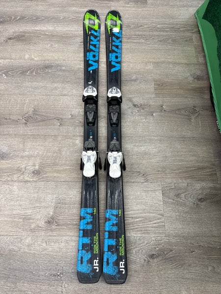 Volkl RTM Jr 140 cm Skis With Marker 7.0 Bindings (Used)