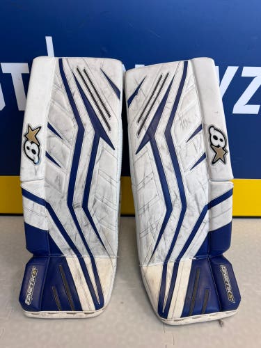 White 31" Intermediate Brian's GNETik X5 Goalie Leg Pads (Used)