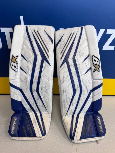 White 31" Intermediate Brian's GNETik X5 Goalie Leg Pads (Used)