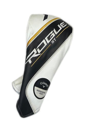 Rare Callaway Golf Rogue ST Professional Staff White/Black/Gold Driver Headcover