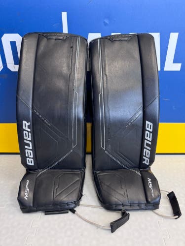 Black Small Intermediate Bauer Supreme M5 Pro Goalie Leg Pads (Used)