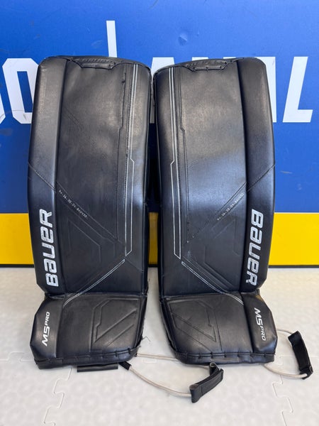 Black Small Intermediate Bauer Supreme M5 Pro Goalie Leg Pads (Used)