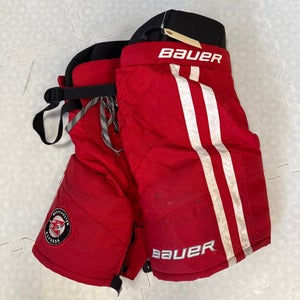 Red Junior Large Bauer Hockey Pants Pro Stock (Used)