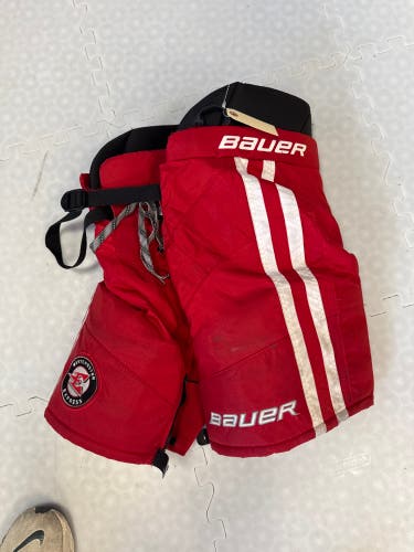 Red Junior Large Bauer Hockey Pants Pro Stock (Used)