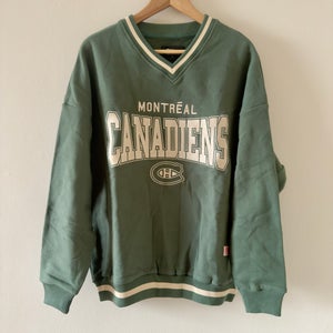 Small Montreal Canadiens Vintage V-Neck Sweater - Green - Peace Collective