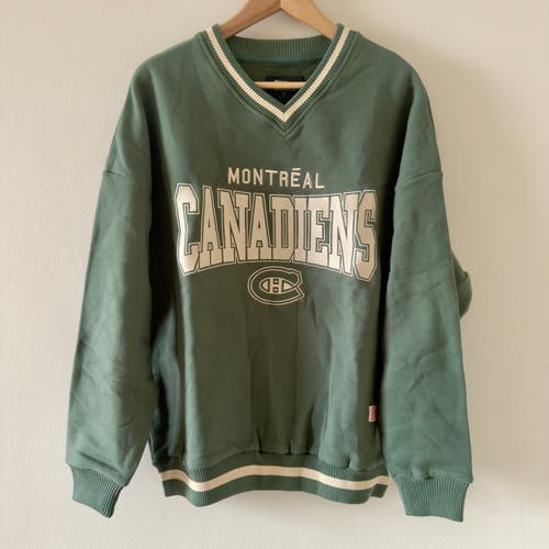 Small Montreal Canadiens Vintage V-Neck Sweater - Green - Peace Collective