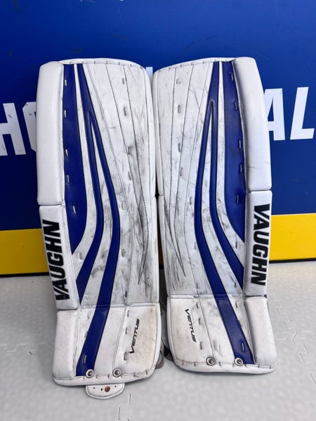 White 32" Senior Vaughn Ventus SLR Pro Goalie Leg Pads (Used)