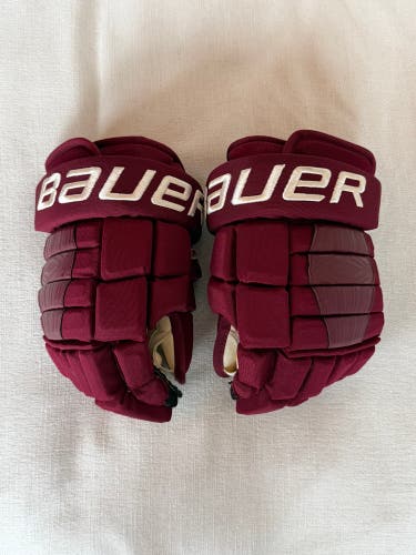 Bauer Pro Series Gloves 13" Pro Stock Clayton Keller Arizona Coyotes Maroon gloves