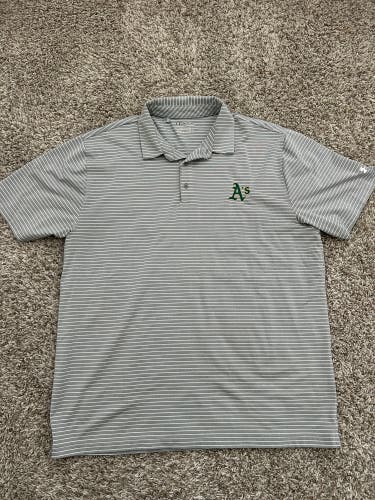 Under Armour Mens 2XL MLB Oakland A's Baseball Stretch Golf Polo Shirt