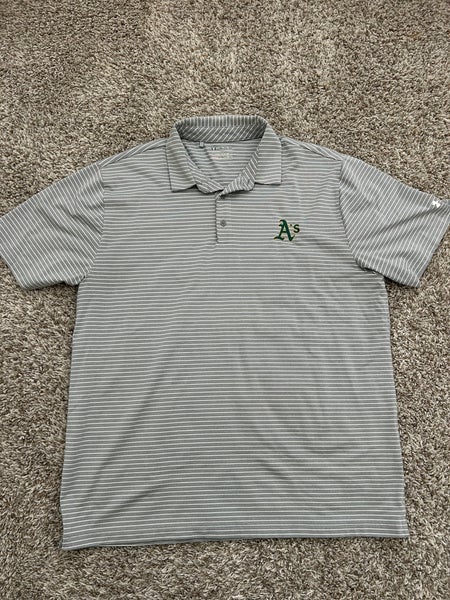 Under Armour Mens 2XL MLB Oakland A's Baseball Stretch Golf Polo Shirt