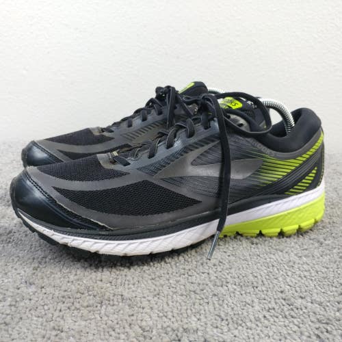 Brooks Ghost 10 Mens Size 10 Running Shoes Low Top Sneakers Black Yellow