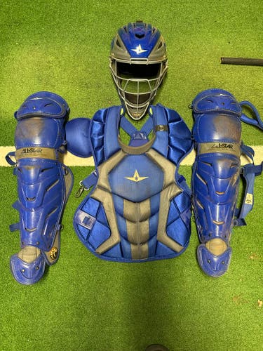 All Star S7 AXIS™ ADULT (FULL) CATCHING KIT // MEETS NOCSAE Catcher's Set (Used) (Royal Blue)