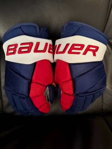 Bauer Vapor 2X Pro St Louis Blues Reverse Retro Pro Stock Hockey Gloves Size 15