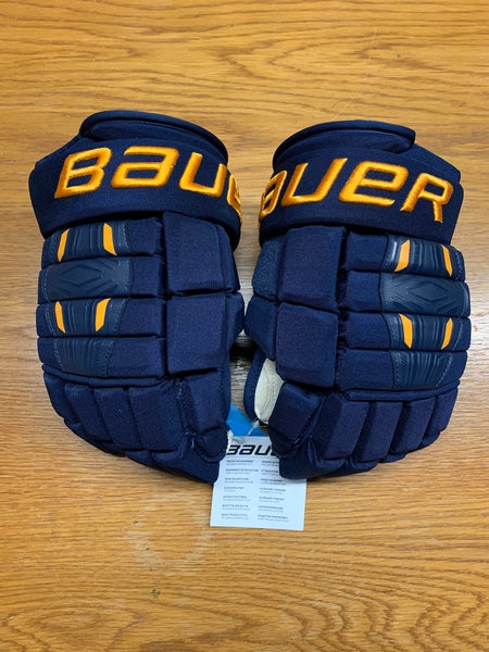 Bauer Pro Series Pro Stock Hockey Gloves 13" Blue/Yellow