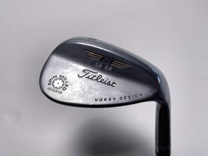 Titleist Vokey Spin Milled SM4 Chrome Sand Wedge SW 56* 8 Wedge Mens RH