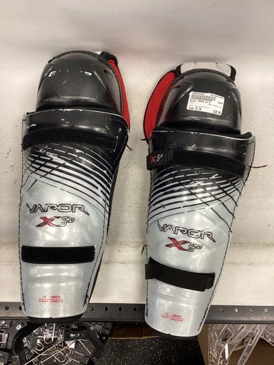 Used Bauer VAPOR X5.0 Senior Shin Guards White And Black 15" 11851-S000040985