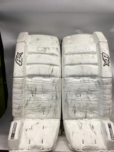 Used Brians HSERIES Goalie Leg Pads Junior White 31" 11851-S000040938